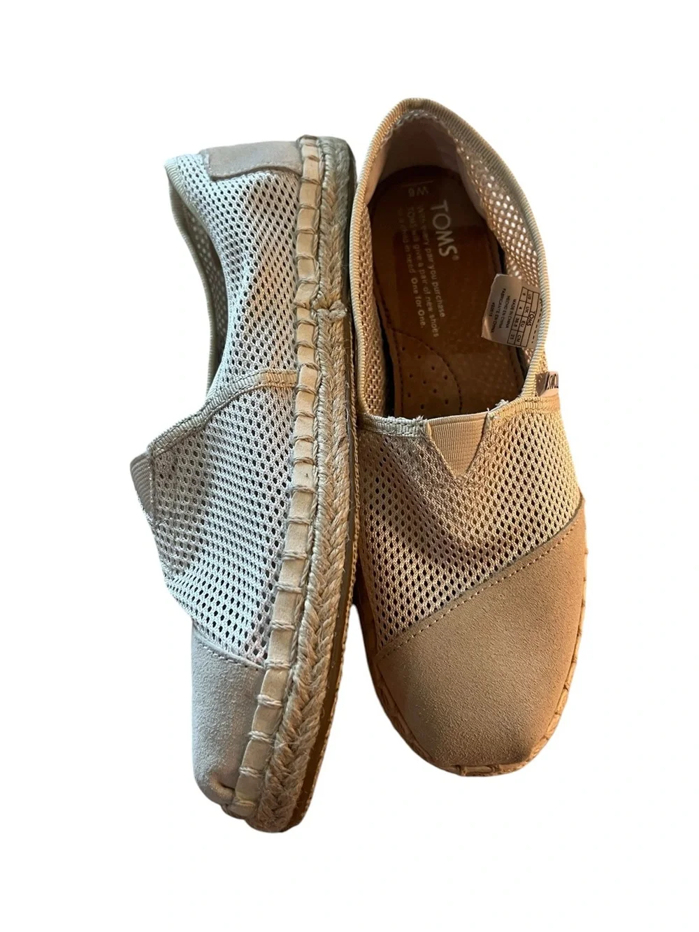 🆕 TOMS Beige Mesh Espadrille Slip-Ons